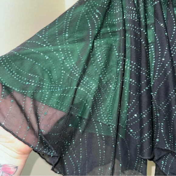 Women’s Jessica Y2K Green Black Sparkle Mesh Tube Top Party Formal Dress Size: 6 - Picture 6 of 15